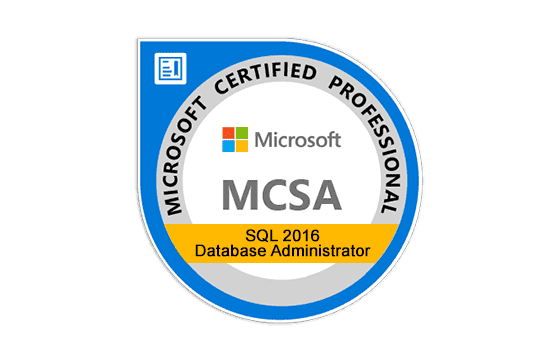 Microsoft Certified Solutions Accosiate SQL 2016 Database Administration